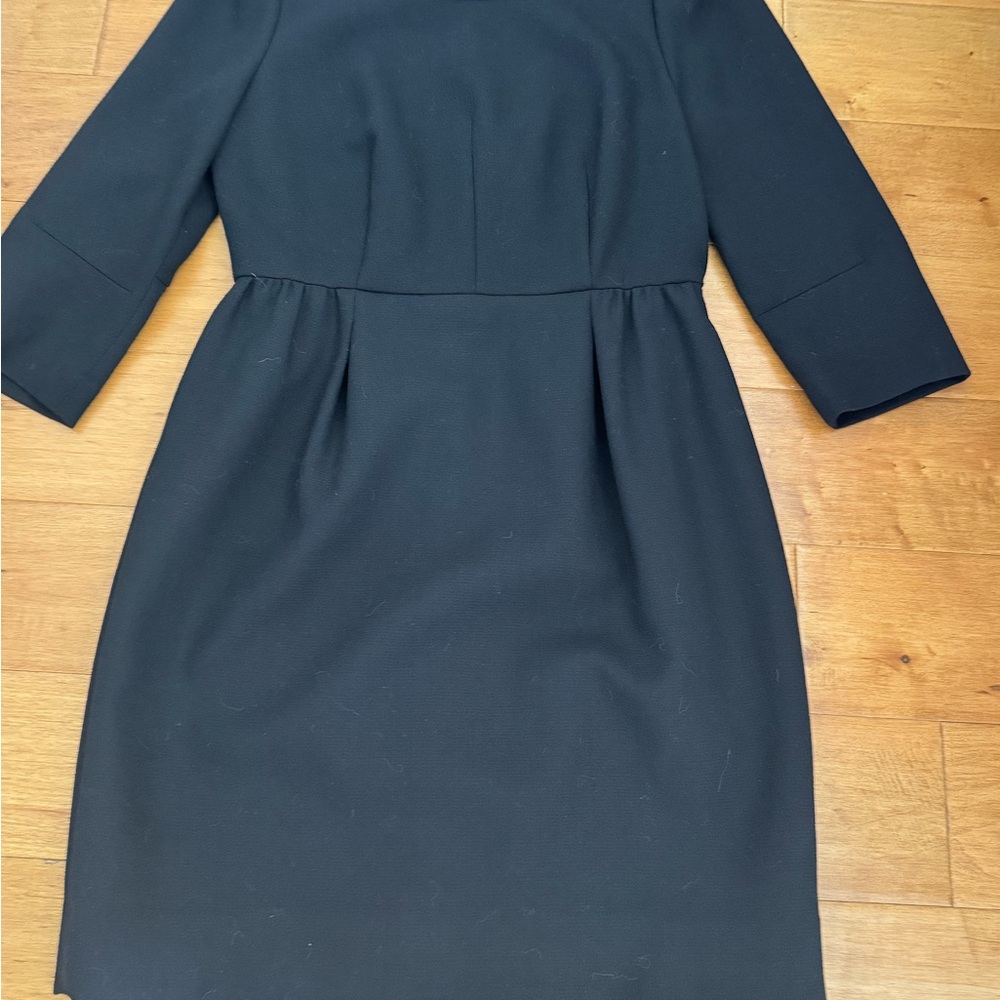 J. Crew Classic Black Dress. Beautiful detail, 100% wool, fully lined